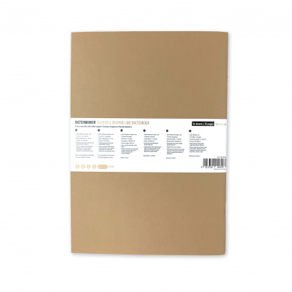 Скетчбук "Marker&Graphic line" 180г/м2, 17х25см, 16л мягкая обложка, цвет коричневый